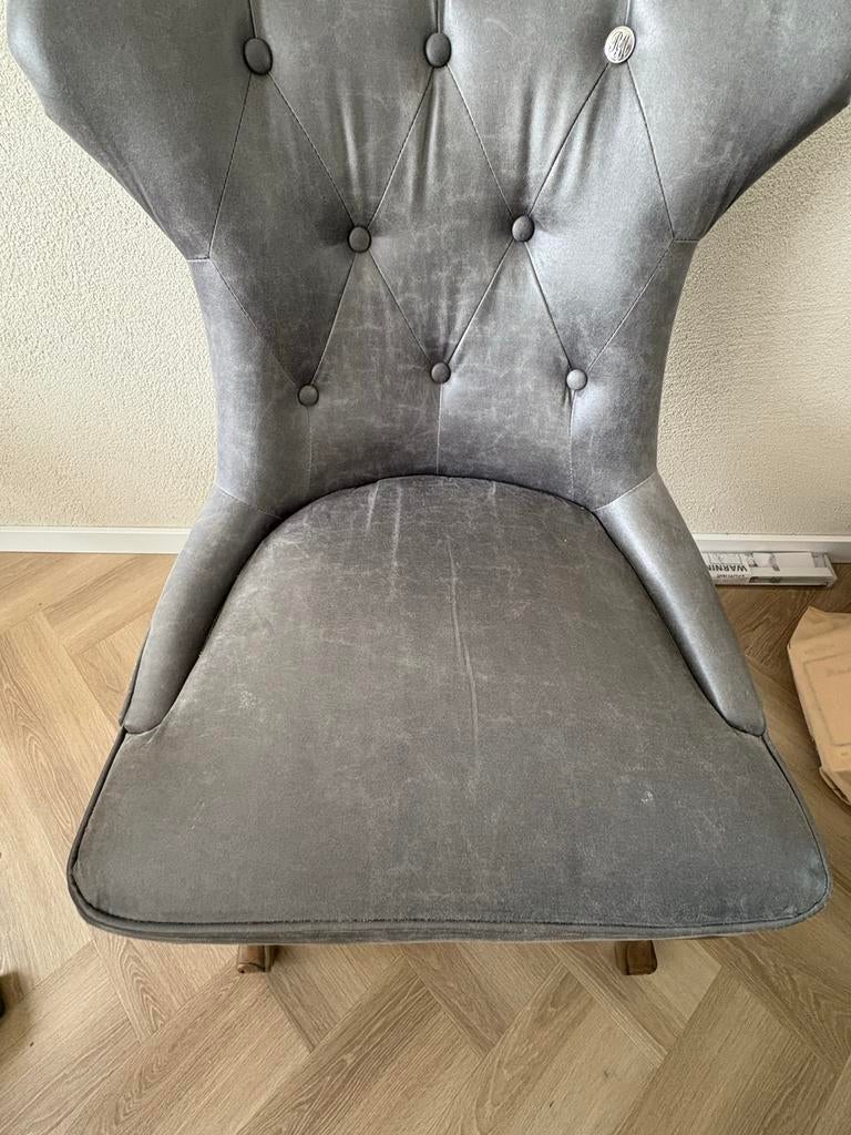 Riviera Maison stoel - Grijs, comfortabel en stijlvol, Ophalen, Gebruikt, Eén, Stof