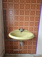 Vintage groene wastafel met kraan - Gebruikt, Ophalen, Gebruikt, Wastafel