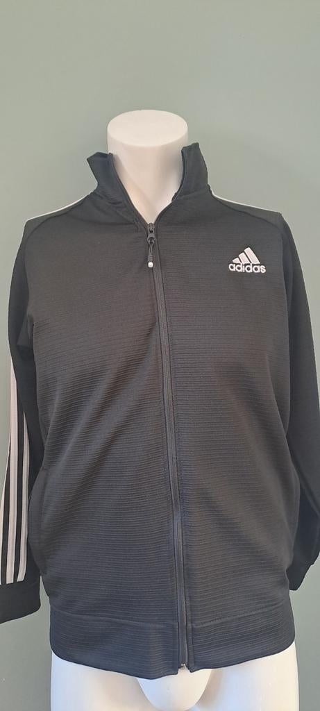 Zwart dun Adidas trainingsjasje  Maat L- Made in Turkije, Ophalen of Verzenden, Gedragen, Zwart