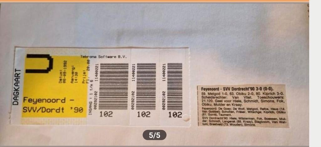 Gezocht: oude Feyenoord kaartjes tickets, Verzamelen, Sportartikelen en Voetbal, Ophalen