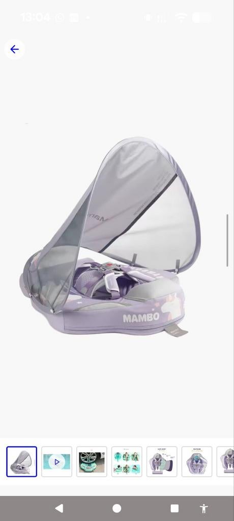 Mambobaby Air Free Zwemband Baby 3-24 maanden met zonnekap, Kinderen en Baby's, Ophalen of Verzenden