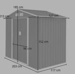 Tuinschuur van metaal met 2 schuifdeuren, Tuin en Terras, Tuinhuizen, Schuur, Zonder ramen, Metaal, Ophalen