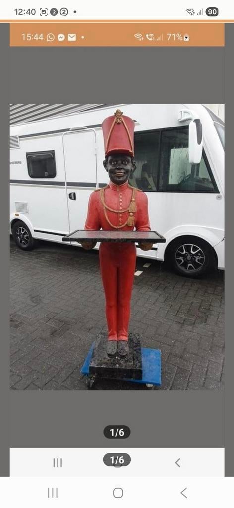 Jaren 70 vintage xl houten butler beeld, Verzamelen, Ophalen, Zo goed als nieuw, Dier