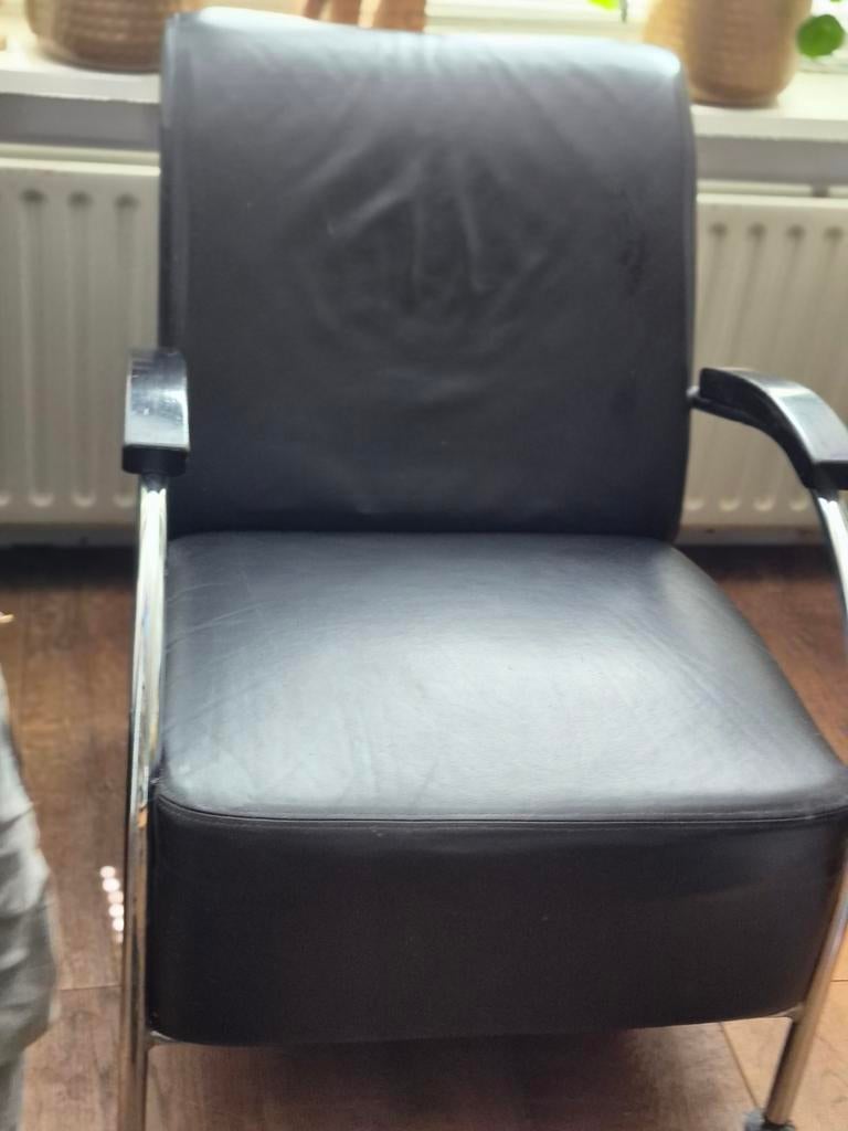 Leren fauteuils 2 voor prijs van 1, Ophalen of Verzenden, Gebruikt, 75 tot 100 cm, 50 tot 75 cm