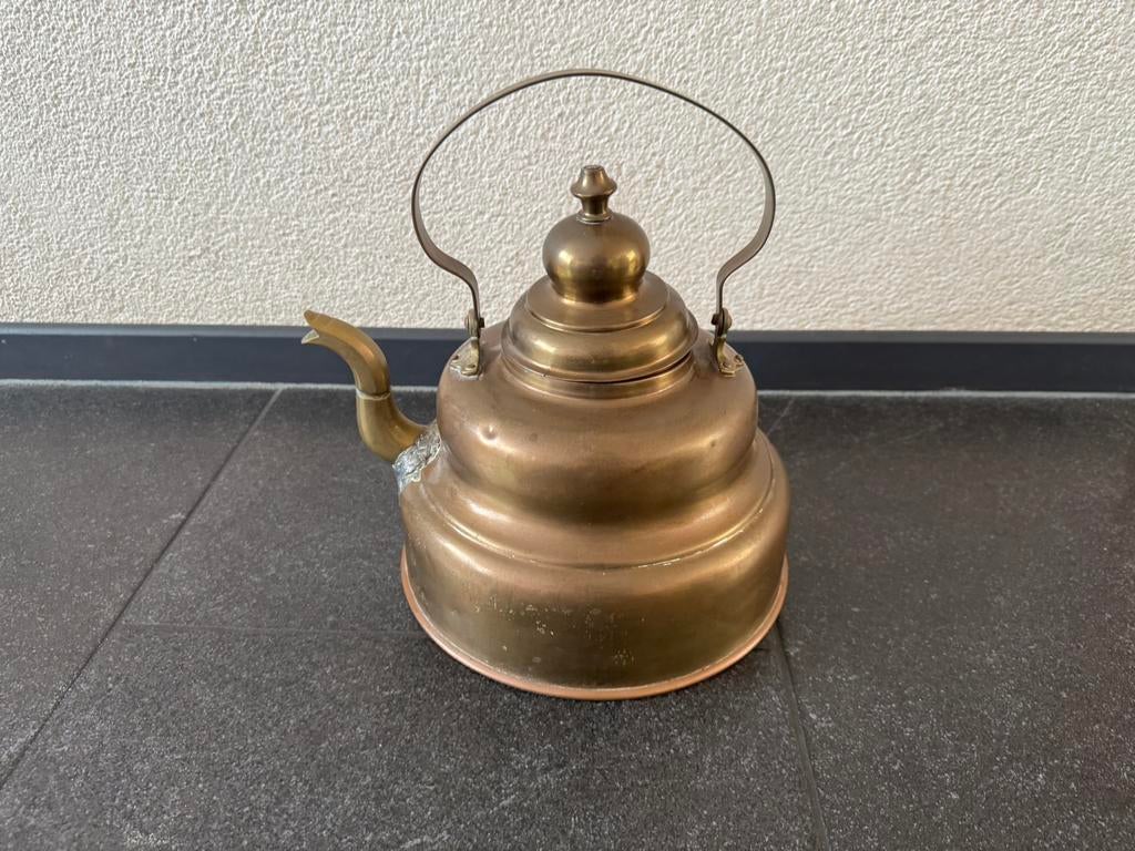 Mooie grote koperen waterketel, Antiek en Kunst, Antiek | Koper en Brons, Ophalen of Verzenden, Koper