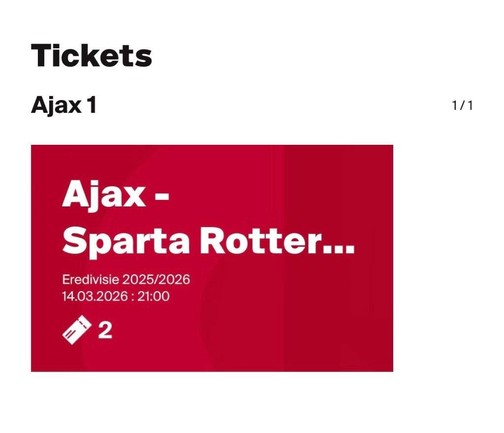 AJAX SPARTA TWEE KAARTEN VAK 430, Twee personen, Maart