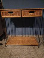 Rotan sidetable / wandtafel met 2 manden – natuurlijke lookM, Ophalen