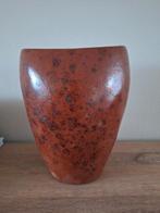 Bruine terracotta aardewerk vaas pot zwart gevlekt panter, Antiek en Kunst, Ophalen of Verzenden