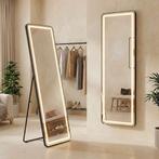 Staande Spiegel Zwart 150x40 cm LED Dimbaar - 3 Lichtkleuren, Ophalen, Minder dan 50 cm, Zo goed als nieuw, 150 tot 200 cm