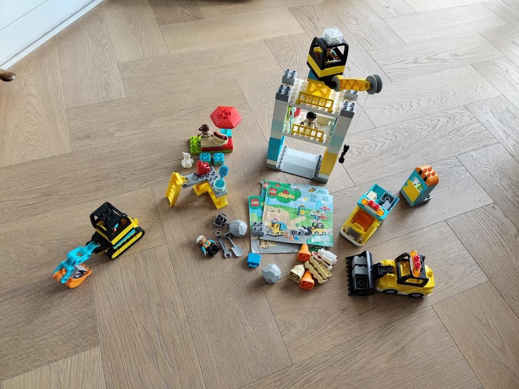 Duplo 10933 Torenkraan en Bouwterrein, Kinderen en Baby's, Speelgoed | Duplo en Lego, Ophalen of Verzenden, Gebruikt, Duplo