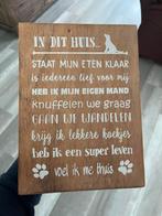 Houten bordje met leuke hondentekst, Hout, Ophalen of Verzenden, Bruin, Landelijk