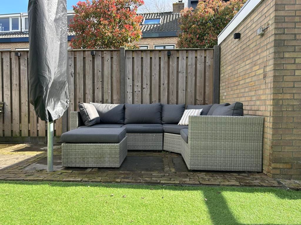 Fonteyn loungeset lichtgrijs, Tuin en Terras, Tuinsets en Loungesets, Ophalen, 5 zitplaatsen, Kunststof, Gebruikt