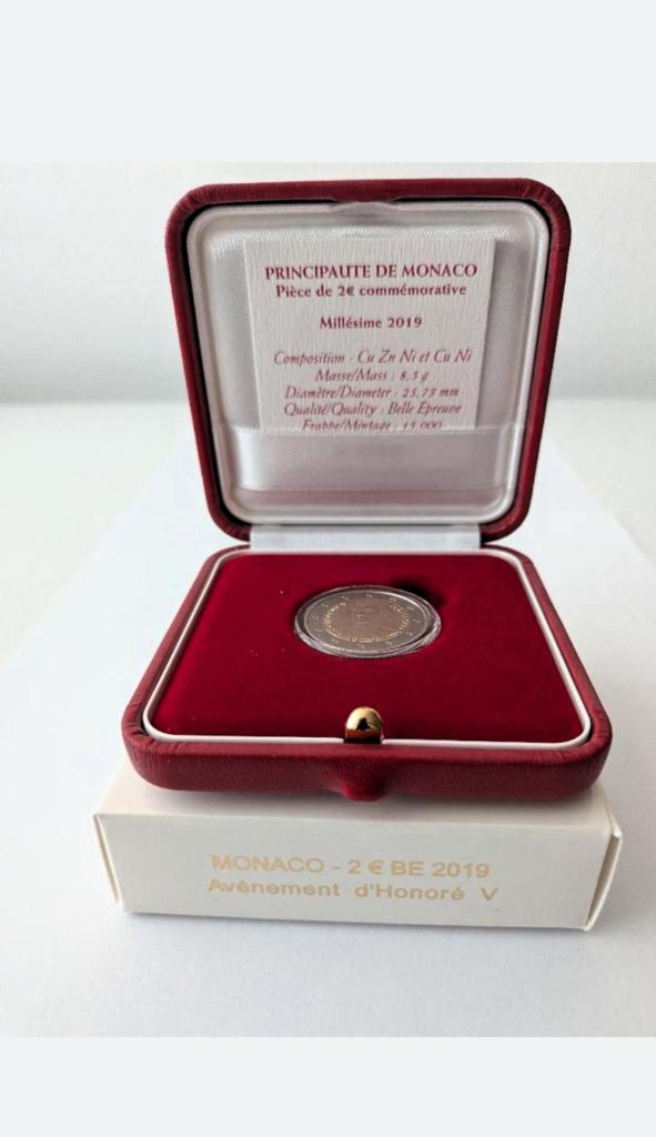 Monaco 2 Euro "Prins Honoré" 2019 Proof, Postzegels en Munten, Munten | Europa | Euromunten, Verzenden, Monaco, 2 euro, Losse munt