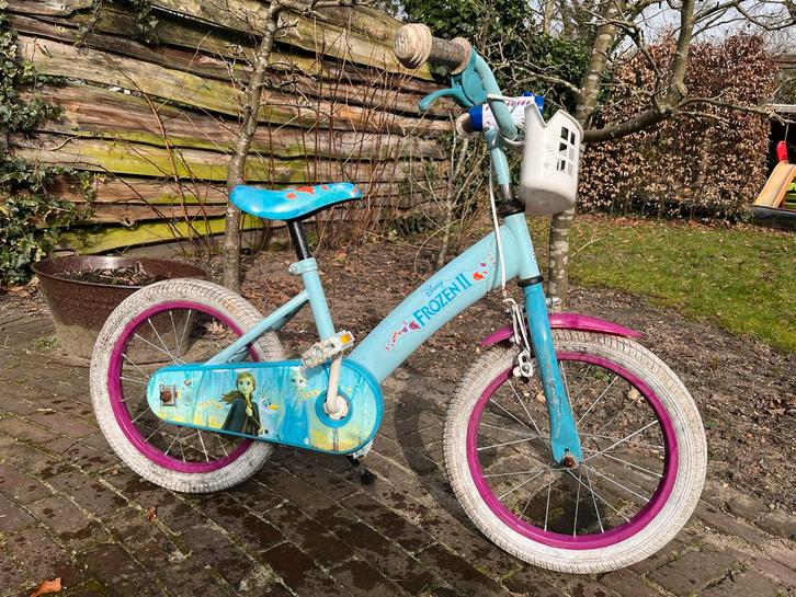 Frozen kinderfiets 16 inch - opknapper, Fietsen en Brommers, Fietsen | Kinderfietsjes, Gebruikt, 16 tot 20 inch, Ophalen
