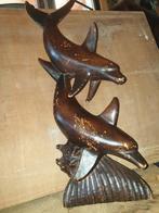 Houten beeld van twee dolfijnen, Ophalen of Verzenden