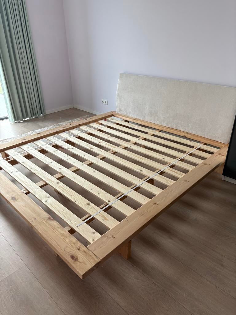 Japandi futon bed 180x200 met hoofdeinde, Ophalen, Gebruikt, Overige kleuren, Tweepersoons