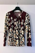 Mer & Sud bordeaux T-shirt met bloemen, Maat 38/40 (M), Ophalen of Verzenden, Zo goed als nieuw, Lange mouw