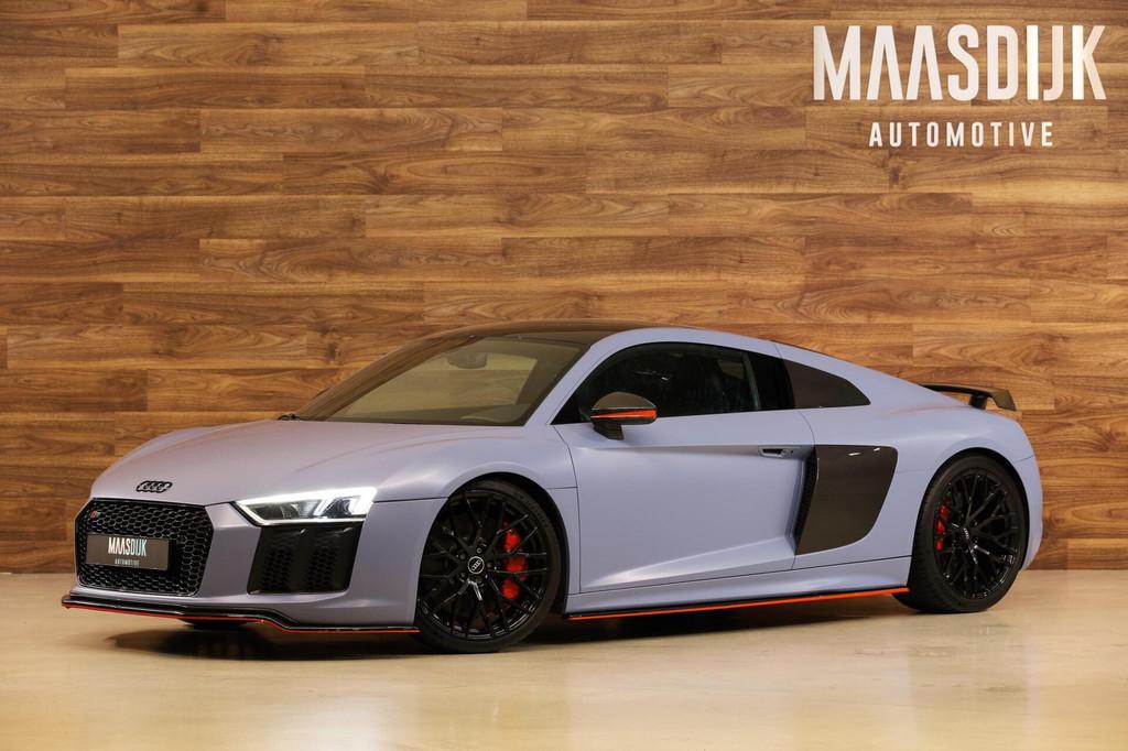 Audi R8 5.2 V10 FSI Quattro +|B&O|Keramisch|Full Carbon|Came, Auto's, Automaat, 5204 cc, Blauw, Leder