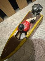Vintage hubley altes ironcast motor Boot  met Figuur, Antiek en Kunst, Antiek | Speelgoed, Verzenden