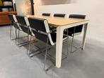 Als nieuw Leolux Kahlia Eettafel eiken hout Design Tafel 210, Huis en Inrichting, Tafels | Eettafels, Leolux, 200 cm of meer, Zo goed als nieuw