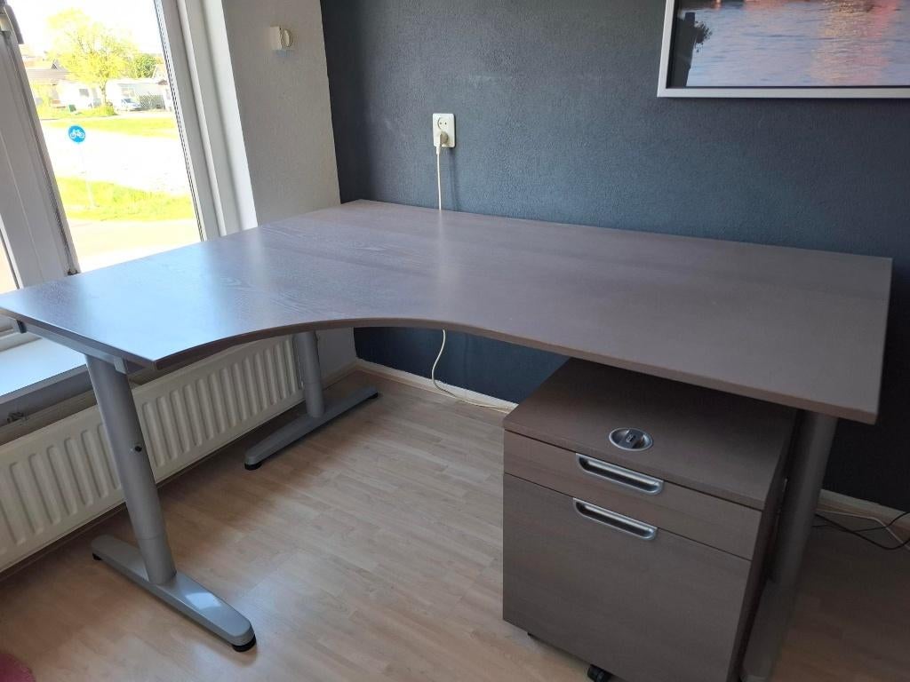 Bureau en ladekast met gratis bureaustoel, Ophalen, 160 cm, Gebruikt, 120 cm