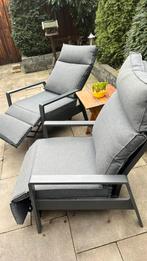 Mooie realax fauteuil aluminium met kussens en voetensteun, Tuin en Terras, Tuinstoelen, Ophalen, Zo goed als nieuw, Aluminium