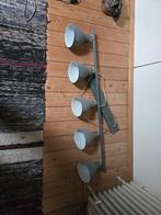 Grijze/witte hanglamp met 5 spots, Huis en Inrichting, Gebruikt, Modern, Industrieel, Ophalen of Verzenden, Metaal