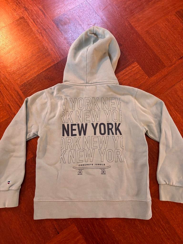 American Today grijsgroene capuchon trui maat 140, Kinderen en Baby's, Kinderkleding | Maat 140, Ophalen of Verzenden, Gebruikt