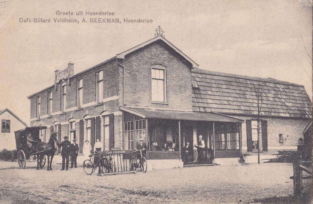 Hoenderloo Café Billard Veldheim, Ophalen of Verzenden, 1920 tot 1940, Gelopen, Gelderland