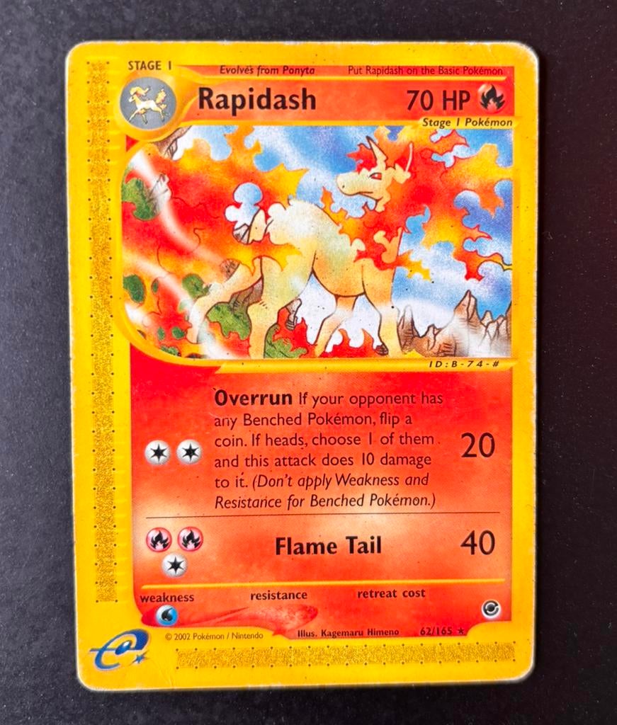 Rapidash - 62/165 - Pokemon Expedition Non-Holo Rare Card, Ophalen of Verzenden, Zo goed als nieuw