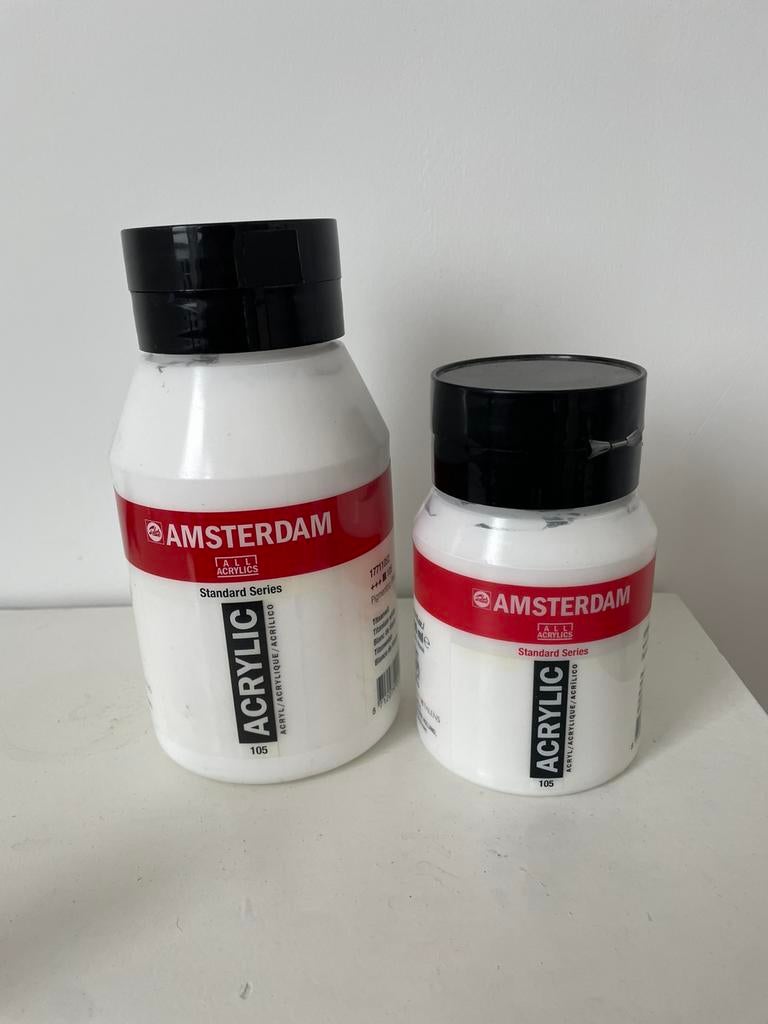 1,5 liter Amsterdam acryl verf titanium wit, Hobby en Vrije tijd, Ophalen of Verzenden, Nieuw, Acrylverf