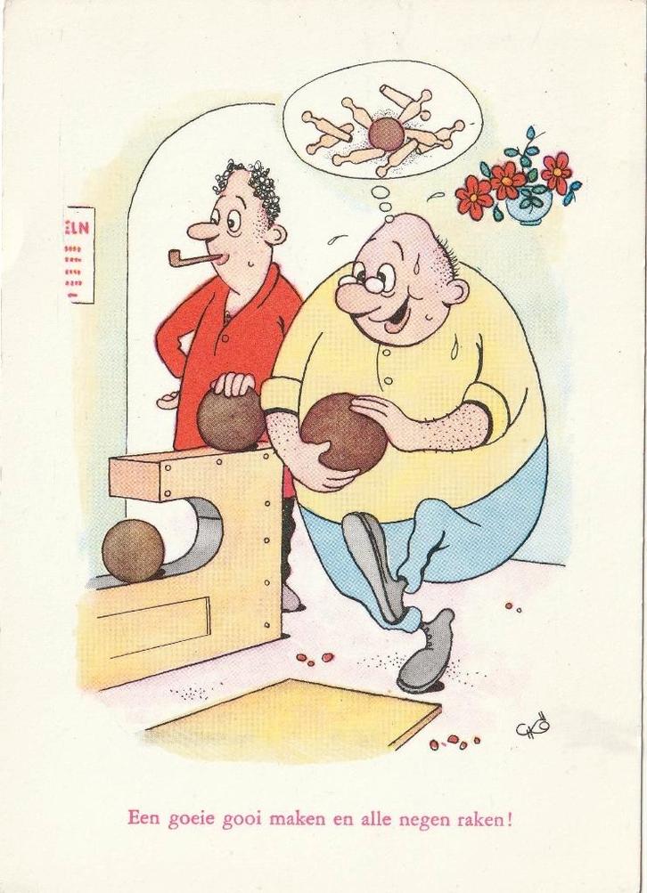 HUMOR KEGELEN JAREN 60 ZEER MOOIE OUDE KAART. Kl644, Verzamelen, Ansichtkaarten | Themakaarten, Ongelopen, 1960 tot 1980, Overige thema's