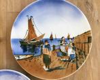 3 antieke wandborden met haventafereel, Elsterwerda keramiek, Antiek en Kunst, Ophalen of Verzenden