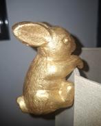 2 goudkleurige pothangers paashaasjes, konijntjes, Ophalen of Verzenden, Zo goed als nieuw