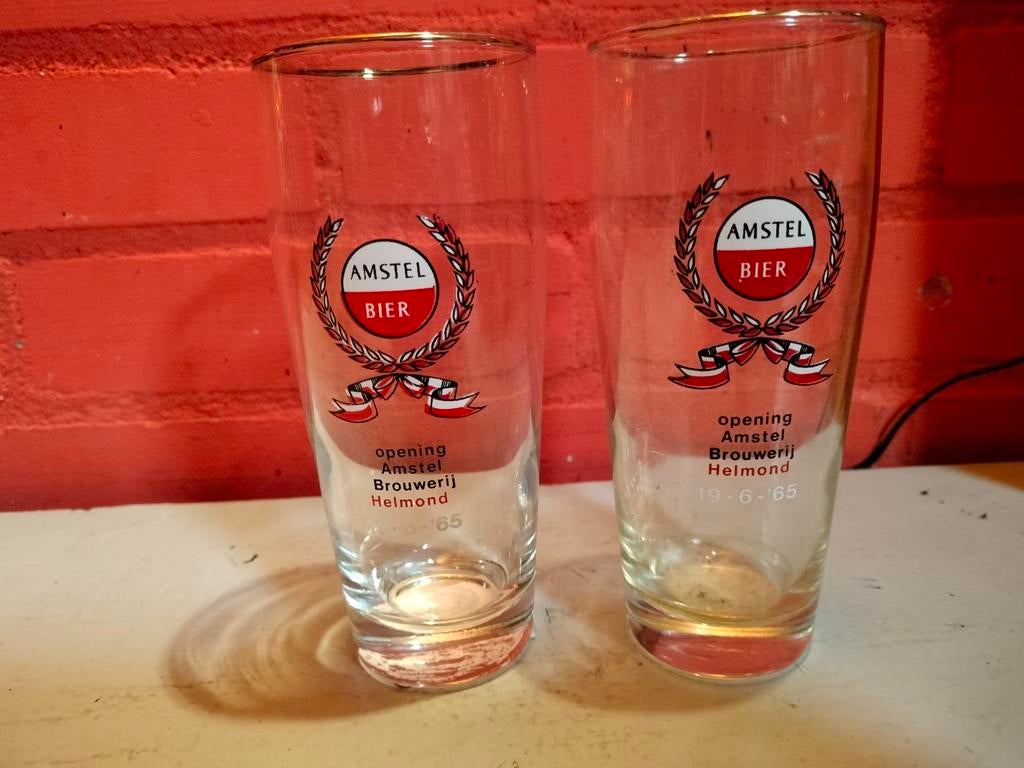 Amstel bier glazen.Dit is de man.Dit is zijn bier., Ophalen of Verzenden, Gebruikt, Glas of Glazen, Amstel