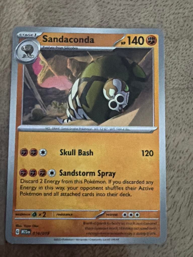 Sandaconda Pokémon Kaart - Stage 1, 140 HP, Ophalen of Verzenden, Zo goed als nieuw, Losse kaart