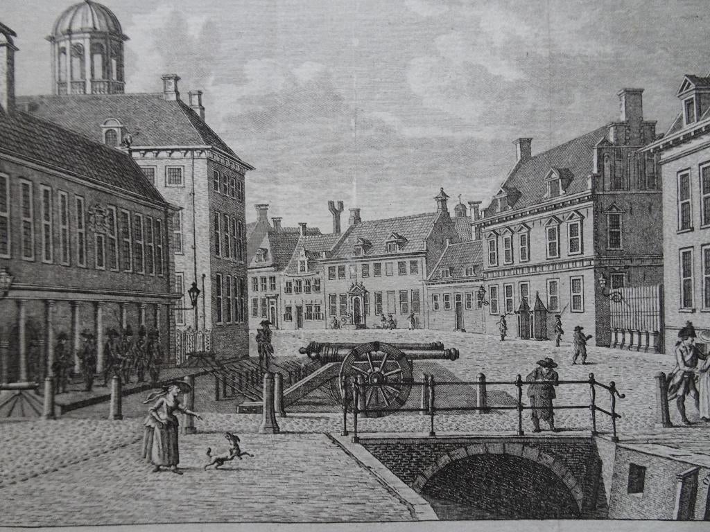 gravure stadhouder hof Leeuwarden Fletcher Bulthuis 1790, Antiek en Kunst, Kunst | Etsen en Gravures, Verzenden
