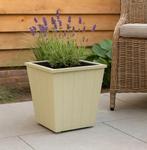 Houten Plantenbak Fresh Sage / Lichtgroen Mint 28x28x32 cm, Minder dan 60 cm, Vierkant, Nieuw, Ophalen of Verzenden