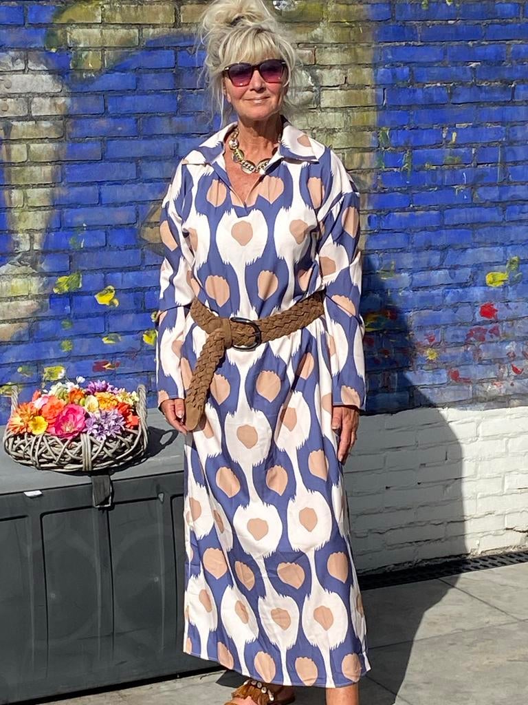 Ibiza jurk, Boho Bohemien, Kaftan stijl mt 36-40, Maat 38/40 (M), Paars, Ophalen of Verzenden, Zo goed als nieuw