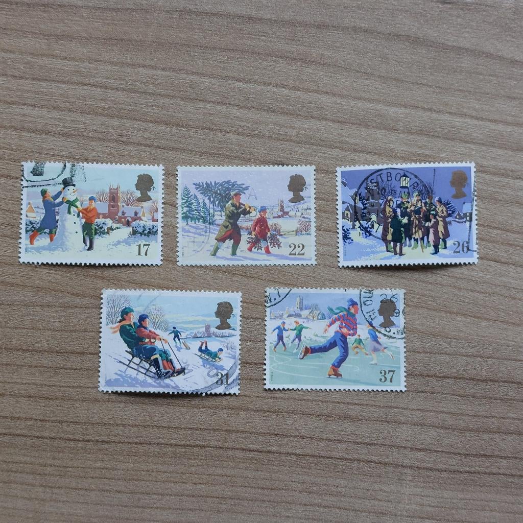 Engeland  1990  Kerst serie, Ophalen of Verzenden, Gestempeld