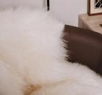 Natuurlijke Witte Schapenvacht Handgemaakt 110x65 cm, Verzenden, Nieuw, Kokos