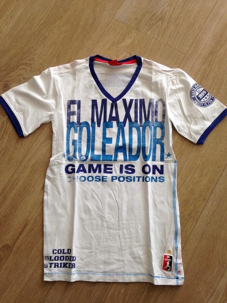 Nieuw shirt monta wit blauw maat 152 - 164 (box 28), Kinderen en Baby's, Kinderkleding | Maat 152, Verzenden, Nieuw, Jongen, Shirt of Longsleeve