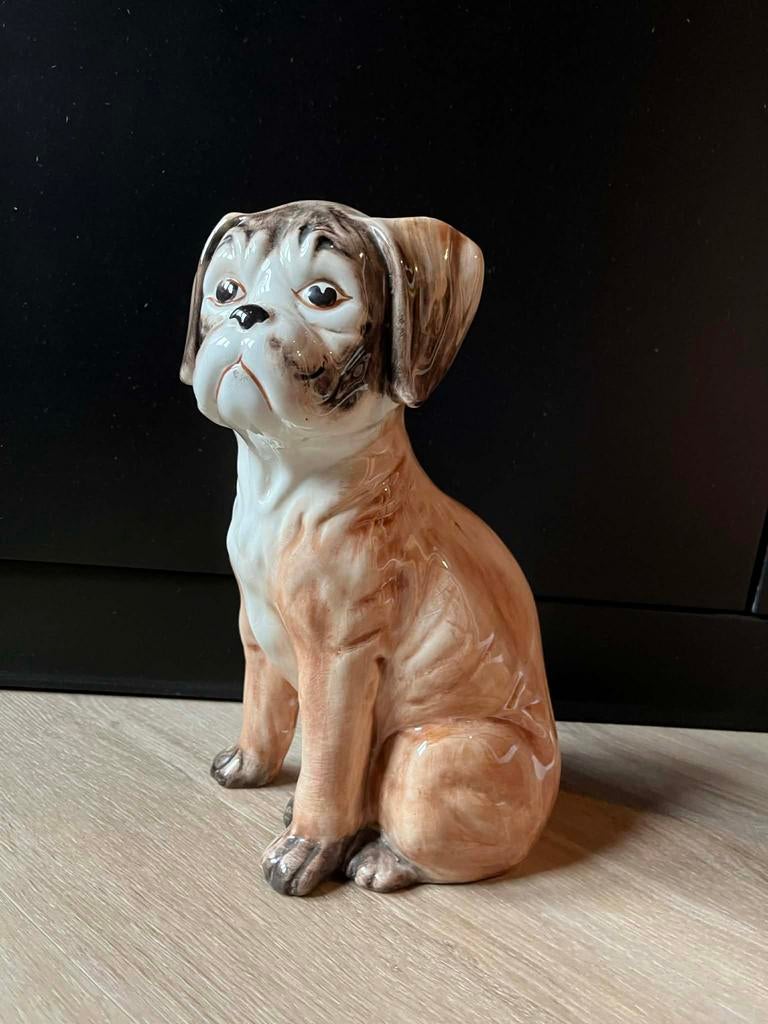 Vintage Porseleinen Boxer Beeld - 32 cm, Ophalen of Verzenden, Zo goed als nieuw, Dier
