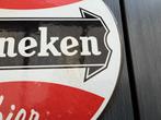 Heineken emaille reclamebord 23 cm, Reclamebord, Gebruikt, I, Ophalen of Verzenden