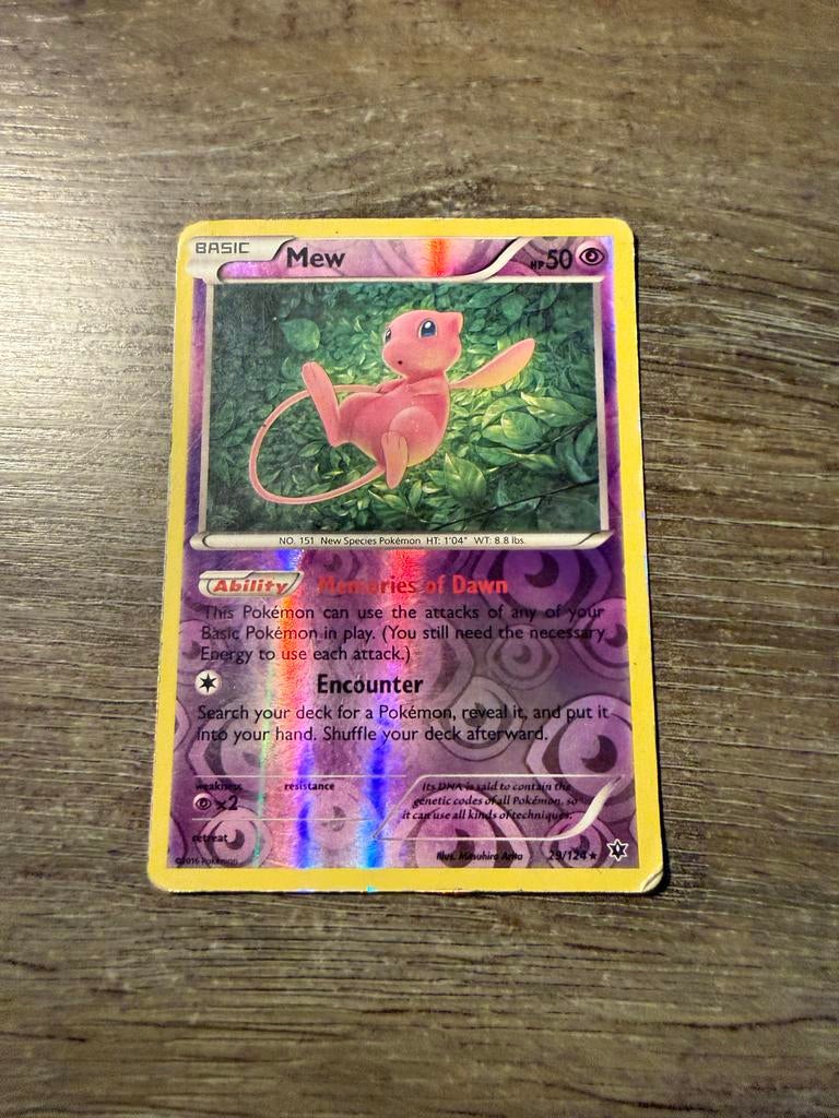 Zeldzame Mew Pokémon kaart, Ophalen of Verzenden, Gebruikt, Losse kaart
