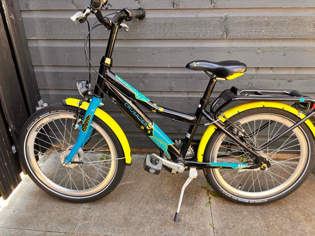 Puky Crusader kinderfiets 20 inch - Zwart/Geel/Blauw, Ophalen, Zo goed als nieuw, Velgrem, 20 inch of meer