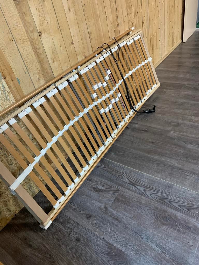 Elektrische lattenbodem 160x210 - verstelbaar, Ophalen, Gebruikt, 210 cm, Tweepersoons