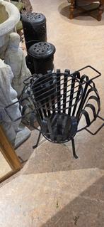 Robuuste metalen vuurkorf met grillrooster, Tuin en Terras, Vuurschalen, Ophalen, Gebruikt