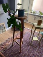 Hoge vintage bijzettafel / plantentafel, lichtgewicht, Ophalen, Minder dan 55 cm, Gebruikt, Rond