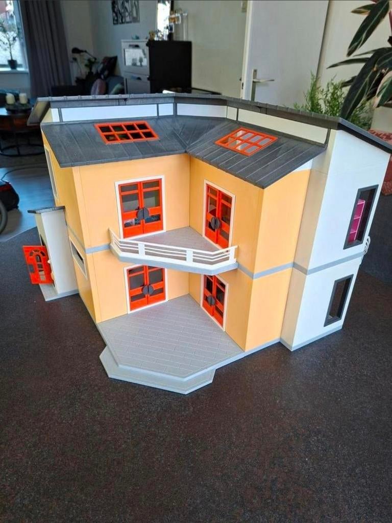 Playmobil Modern Woonhuis 9266 + meubels, Ophalen, Zo goed als nieuw, Poppenhuis